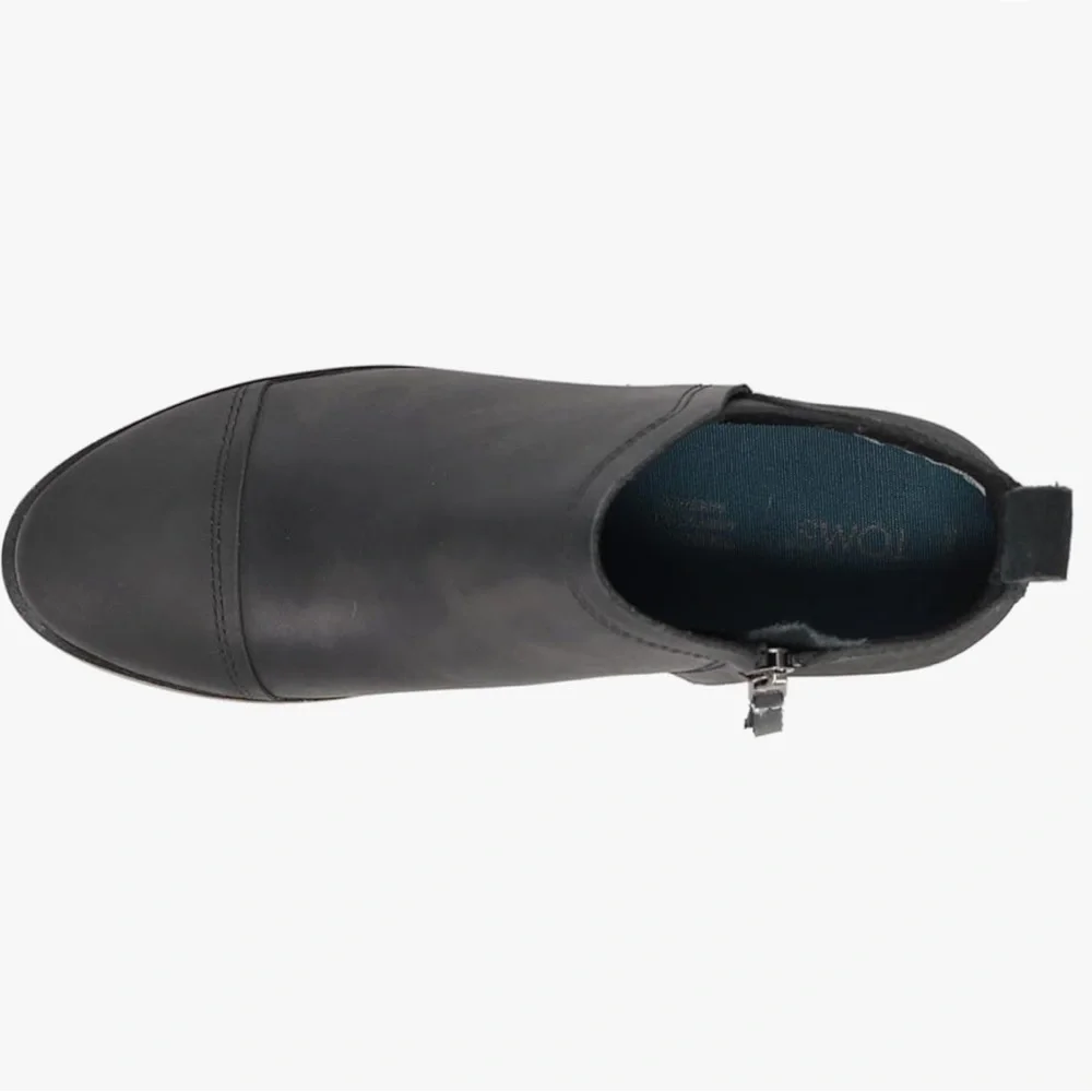 TOMS size 7.5 black leather Reese Bootie - Picture 3 of 8